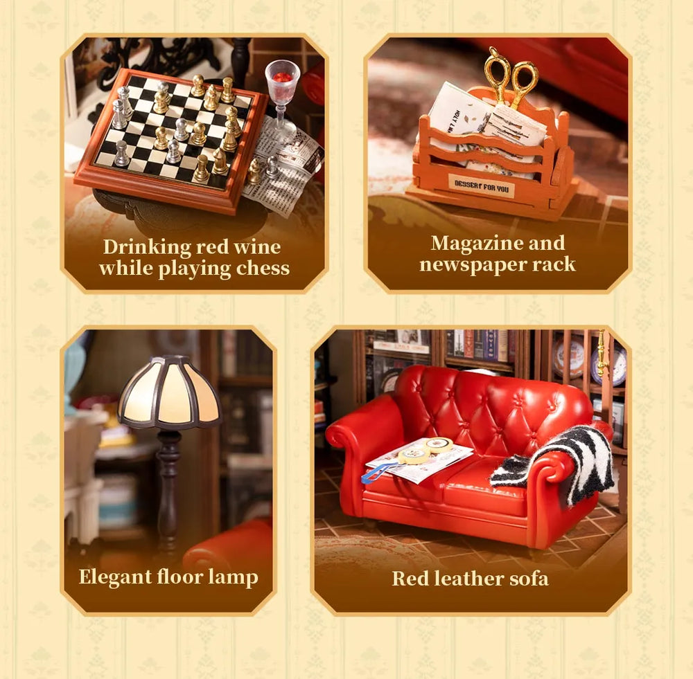 Catherine's Living Room miniature interior - furniture and decor detail