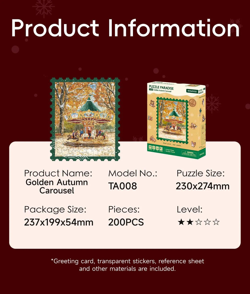 Product information for Rowood Golden Autumn Carousel puzzle