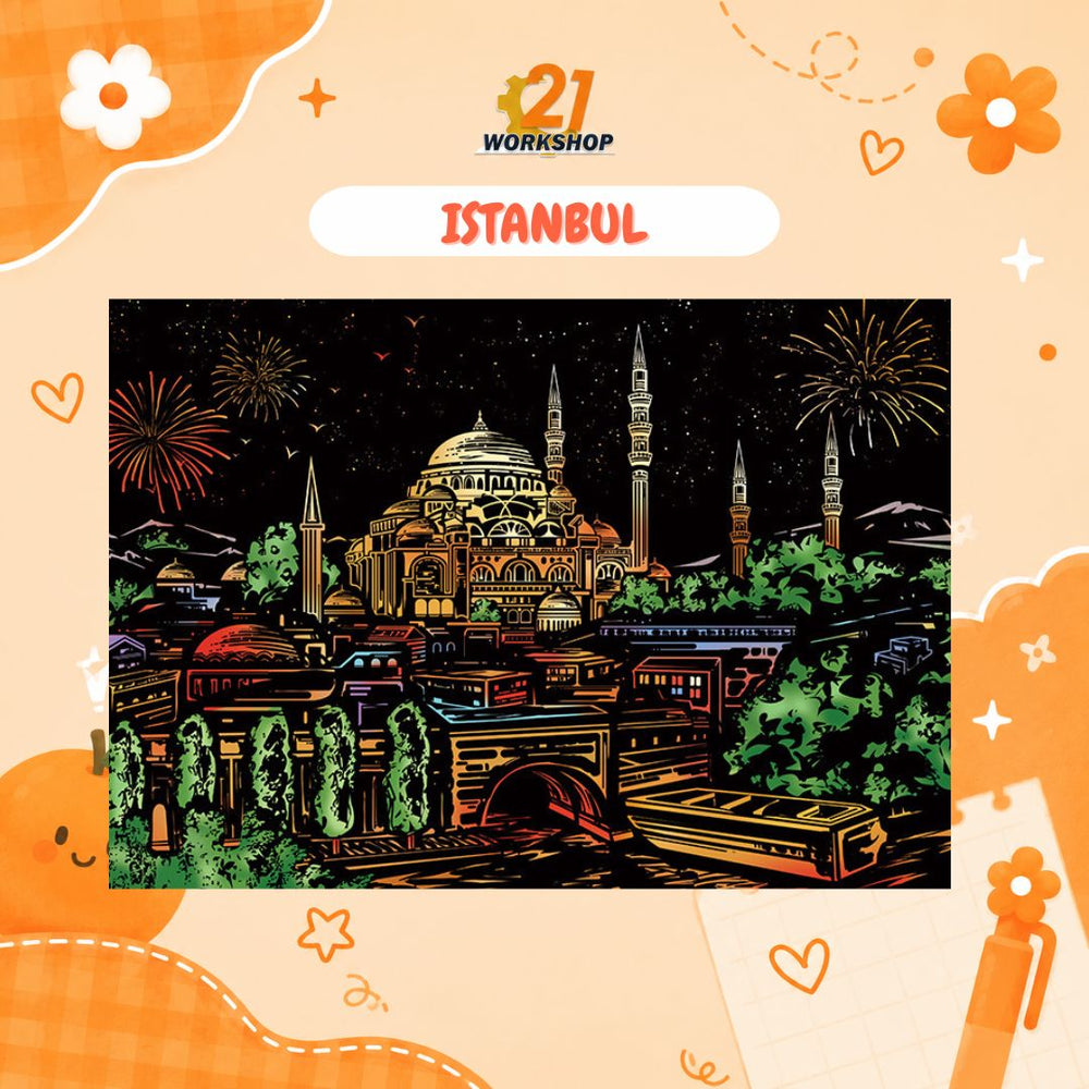 Colorful City DIY Hand Scratch Painting