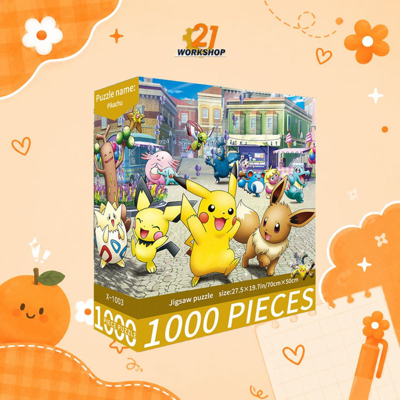1000pcs Anime Colorful Jigsaw Puzzle Intellectual Brain Game Stress Relief Gift for Kids Adults