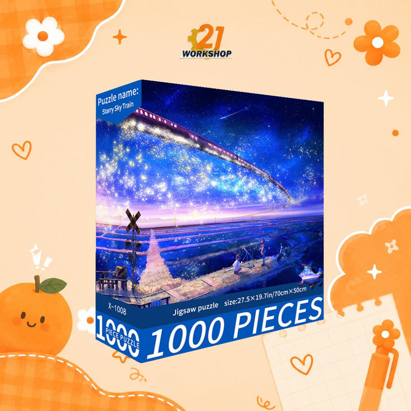 1000pcs Anime Colorful Jigsaw Puzzle Intellectual Brain Game Stress Relief Gift for Kids Adults
