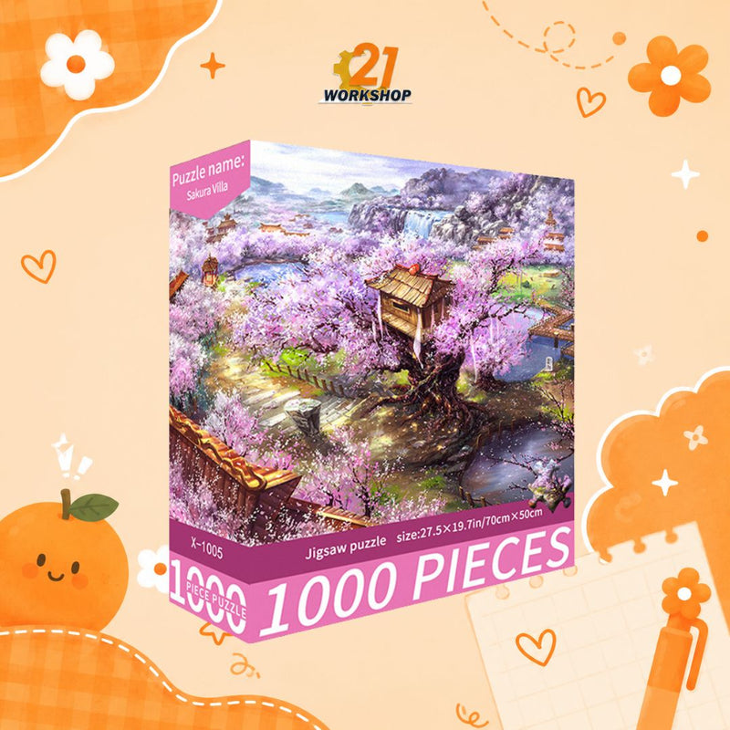 1000pcs Anime Colorful Jigsaw Puzzle Intellectual Brain Game Stress Relief Gift for Kids Adults
