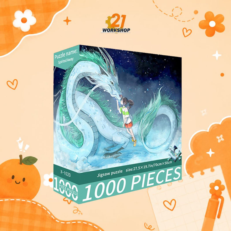 1000pcs Anime Colorful Jigsaw Puzzle Intellectual Brain Game Stress Relief Gift for Kids Adults