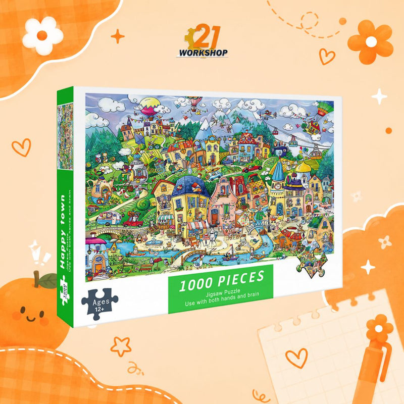 1000pcs Anime Colorful Jigsaw Puzzle Intellectual Brain Game Stress Relief Gift for Kids Adults