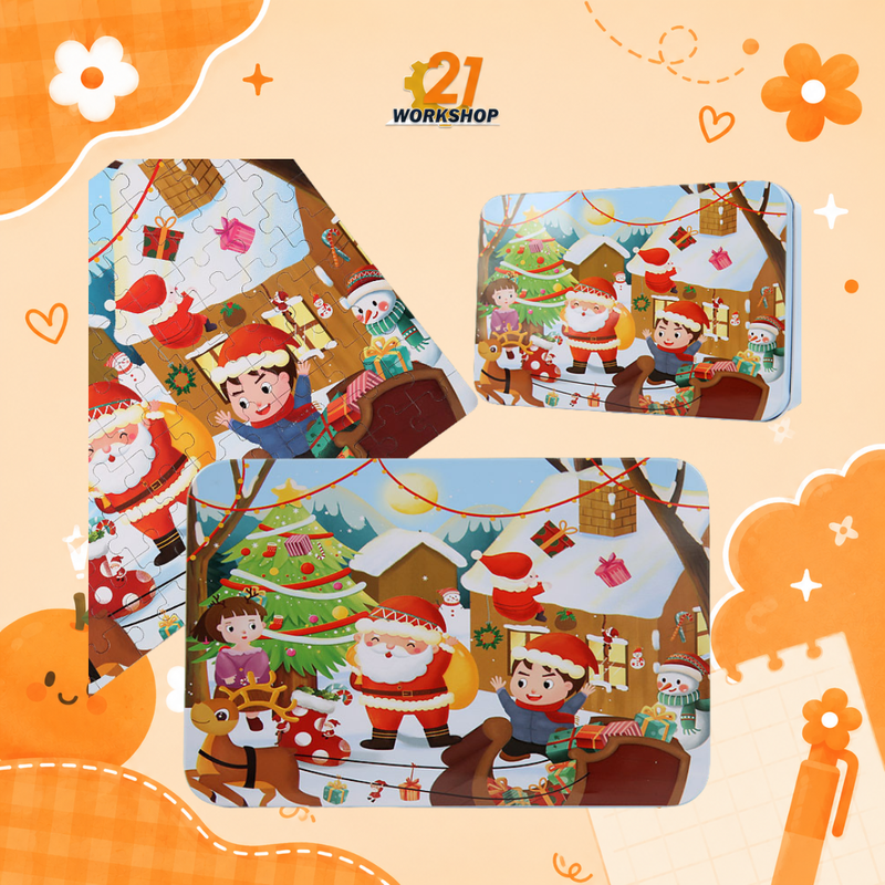 100pcs Kid's Metal Box Puzzle Puzzle Early Learning / Iron Box / Metal Case / Cartoon puzzle / Gift for kids