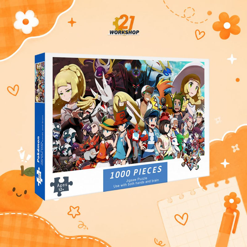 1000pcs Anime Colorful Jigsaw Puzzle Intellectual Brain Game Stress Relief Gift for Kids Adults