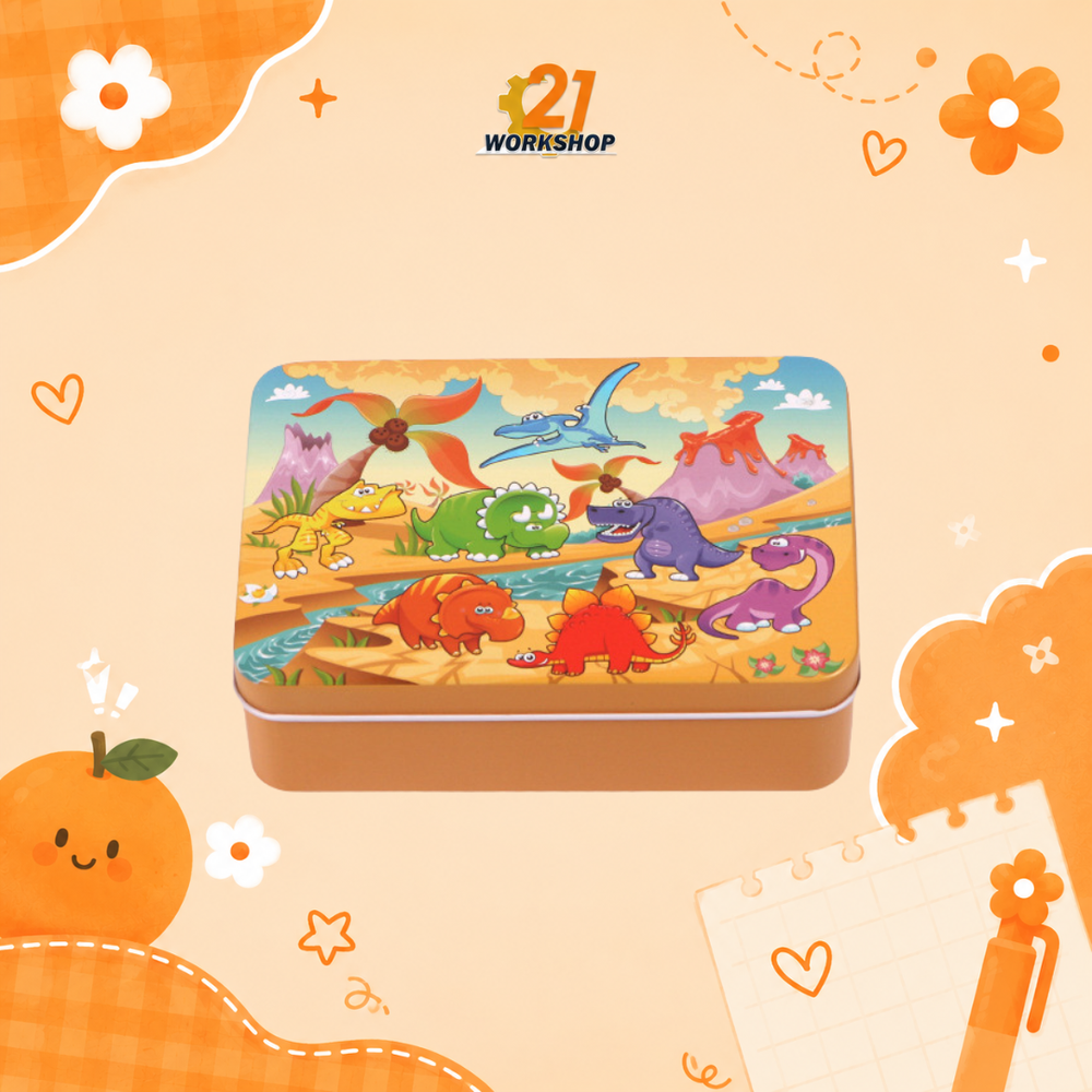 100pcs Kid's Metal Box Puzzle Puzzle Early Learning / Iron Box / Metal Case / Cartoon puzzle / Gift for kids