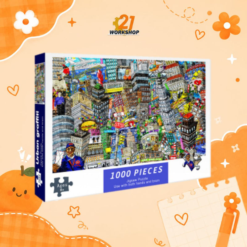 1000pcs Anime Colorful Jigsaw Puzzle Intellectual Brain Game Stress Relief Gift for Kids Adults