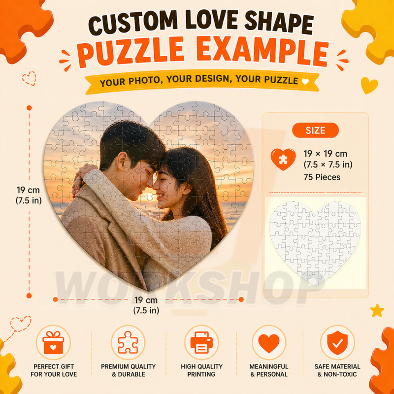 (SAME DAY SHIPPING) Custom Puzzle Printing DIY A4 120pcs Personalized Photo Puzzle Gift Couple Family Pet Design