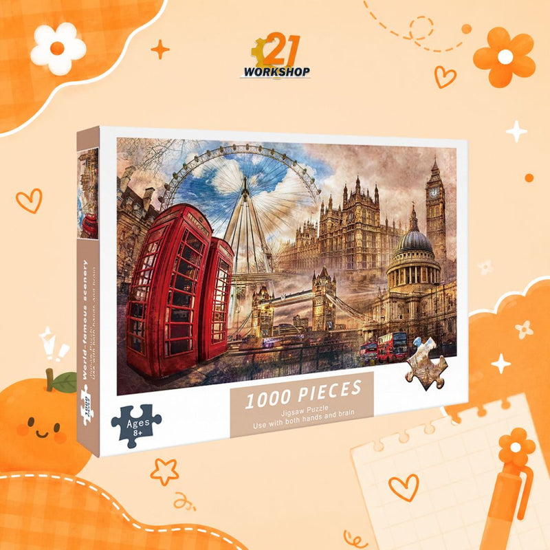 1000pcs Anime Colorful Jigsaw Puzzle Intellectual Brain Game Stress Relief Gift for Kids Adults