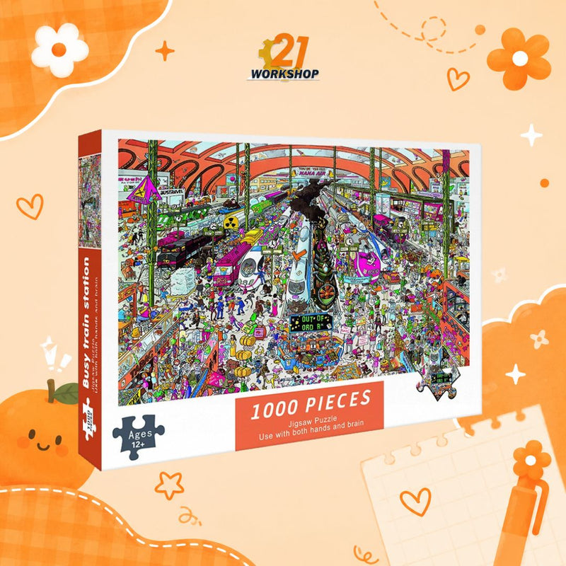 1000pcs Anime Colorful Jigsaw Puzzle Intellectual Brain Game Stress Relief Gift for Kids Adults