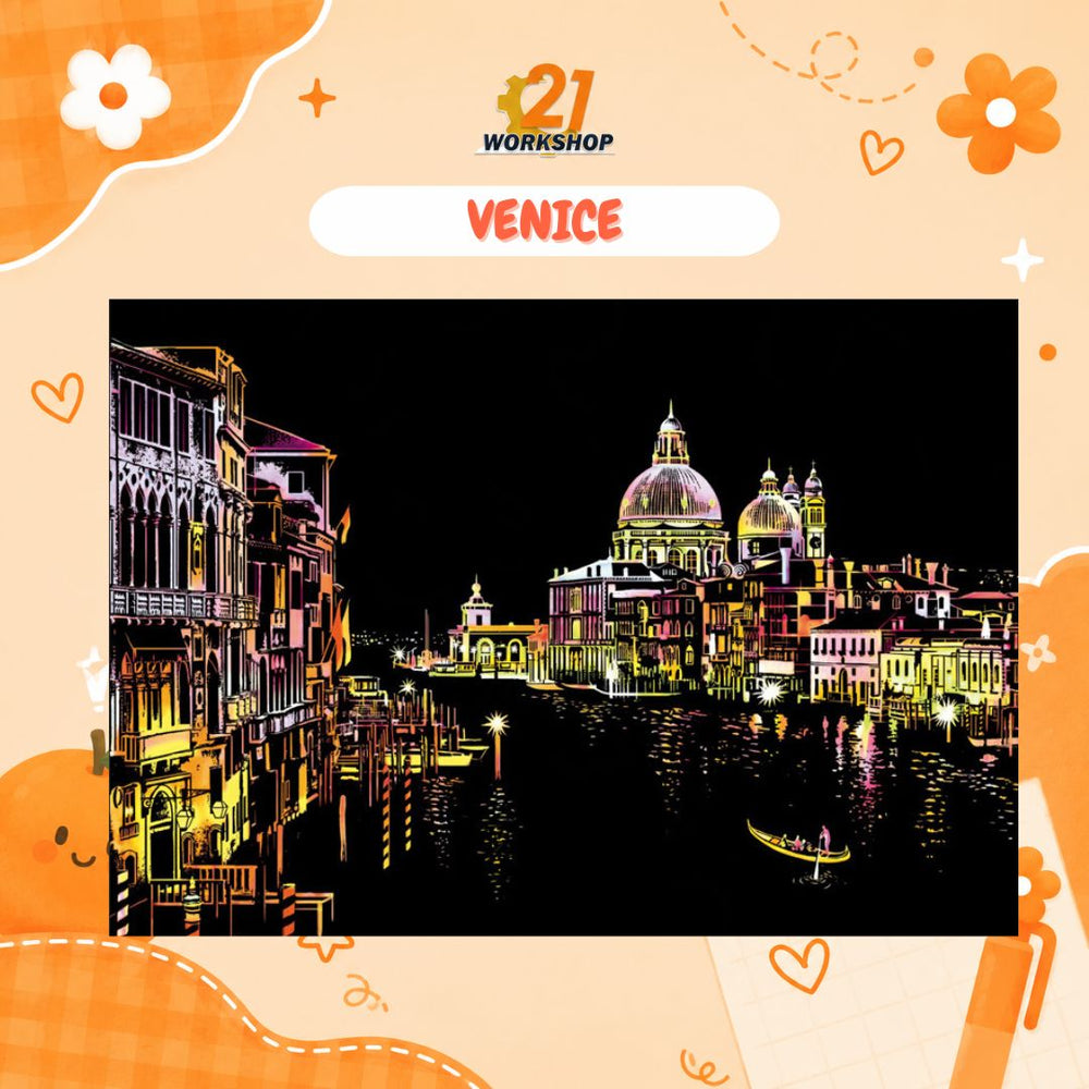 Colorful City DIY Hand Scratch Painting