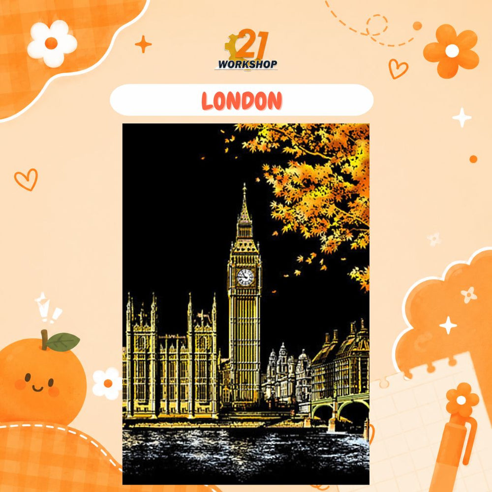 Colorful City DIY Hand Scratch Painting