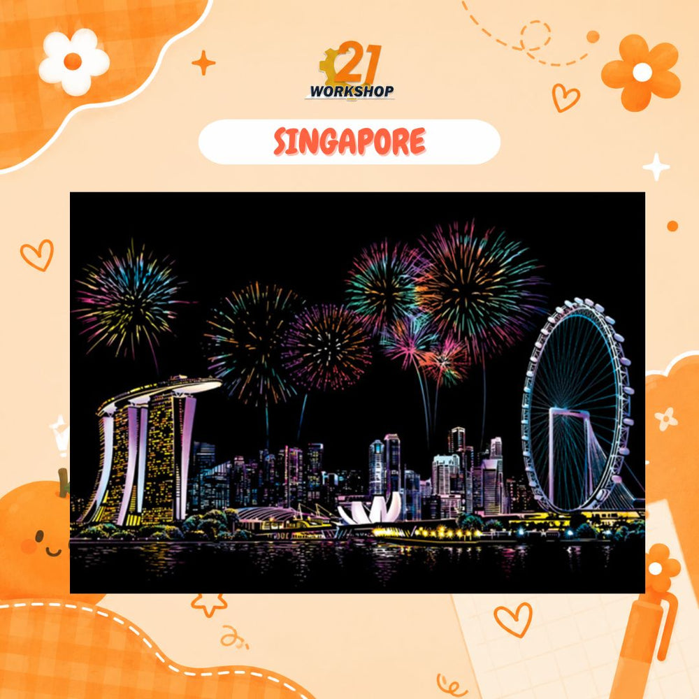 Colorful City DIY Hand Scratch Painting