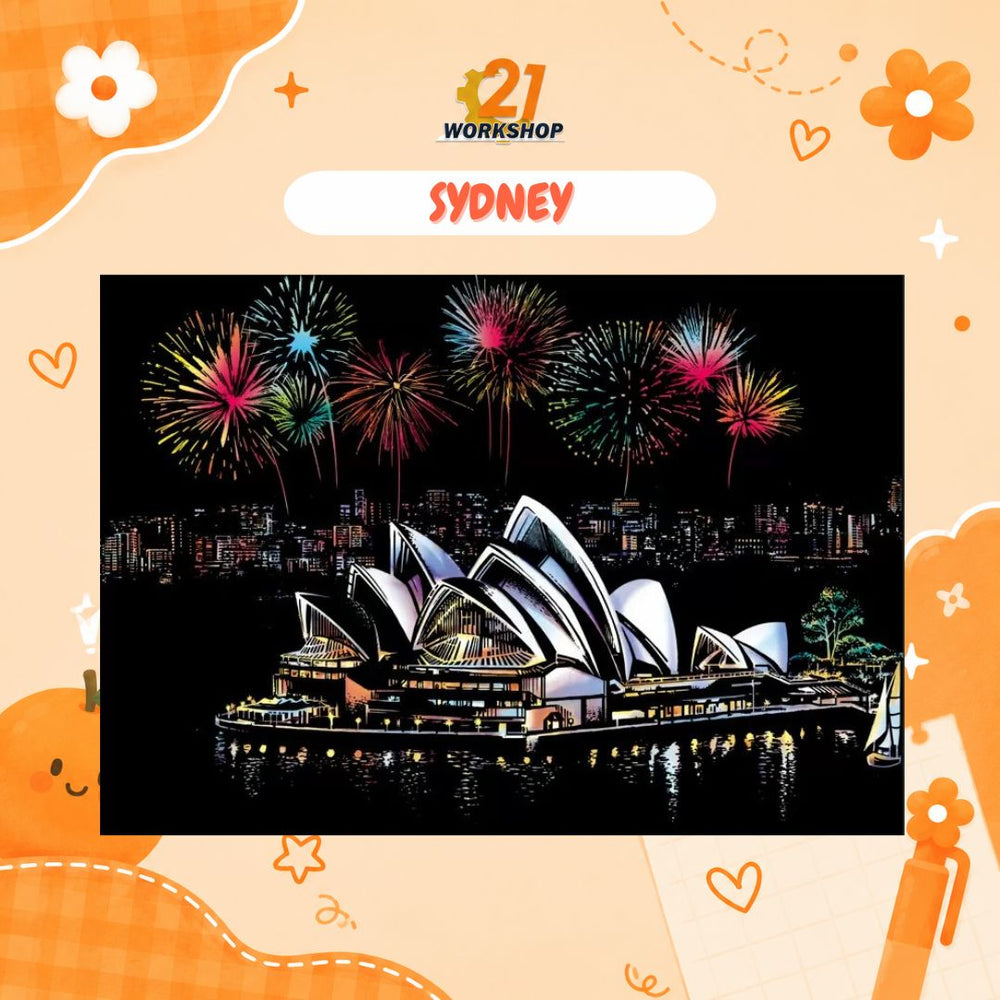 Colorful City DIY Hand Scratch Painting