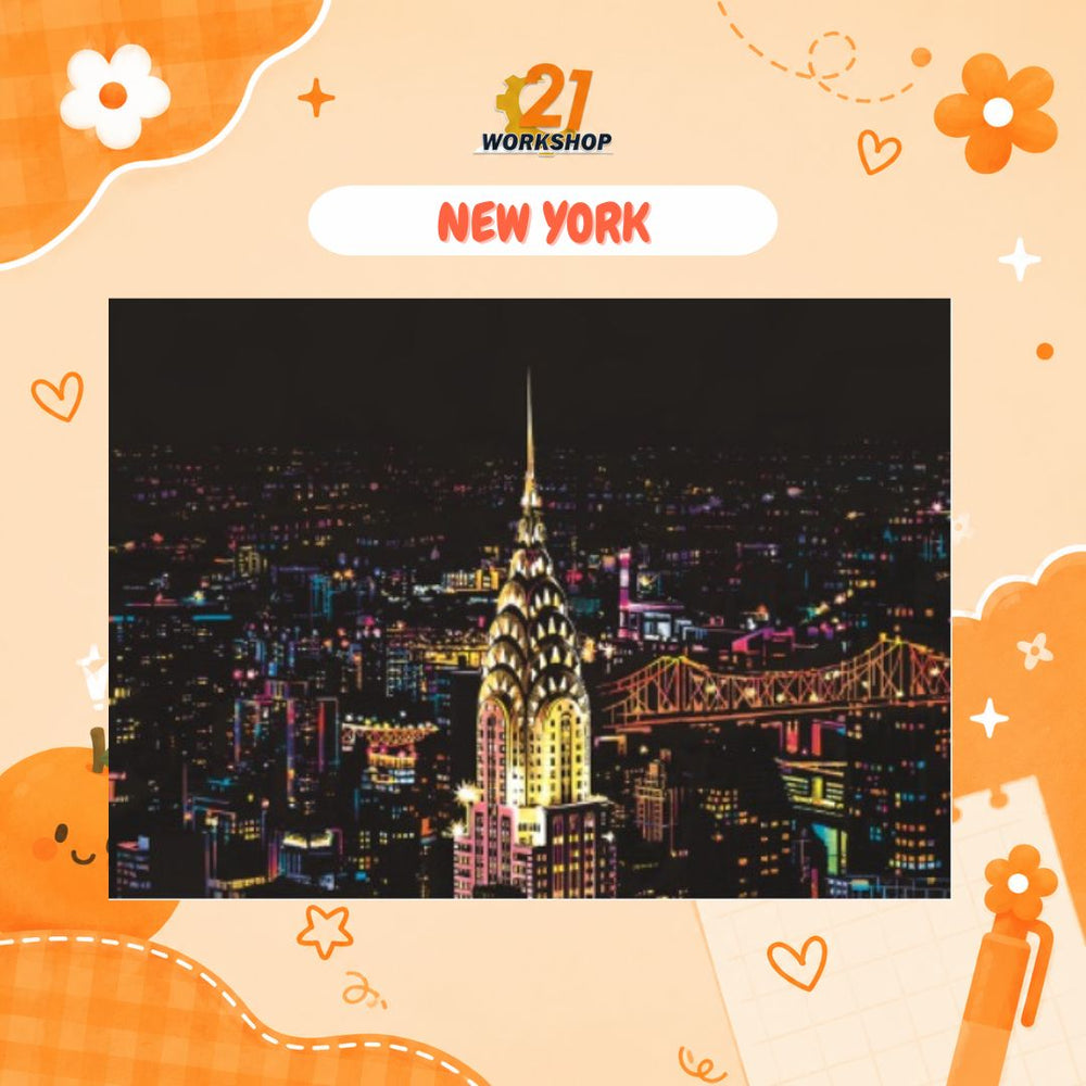 Colorful City DIY Hand Scratch Painting