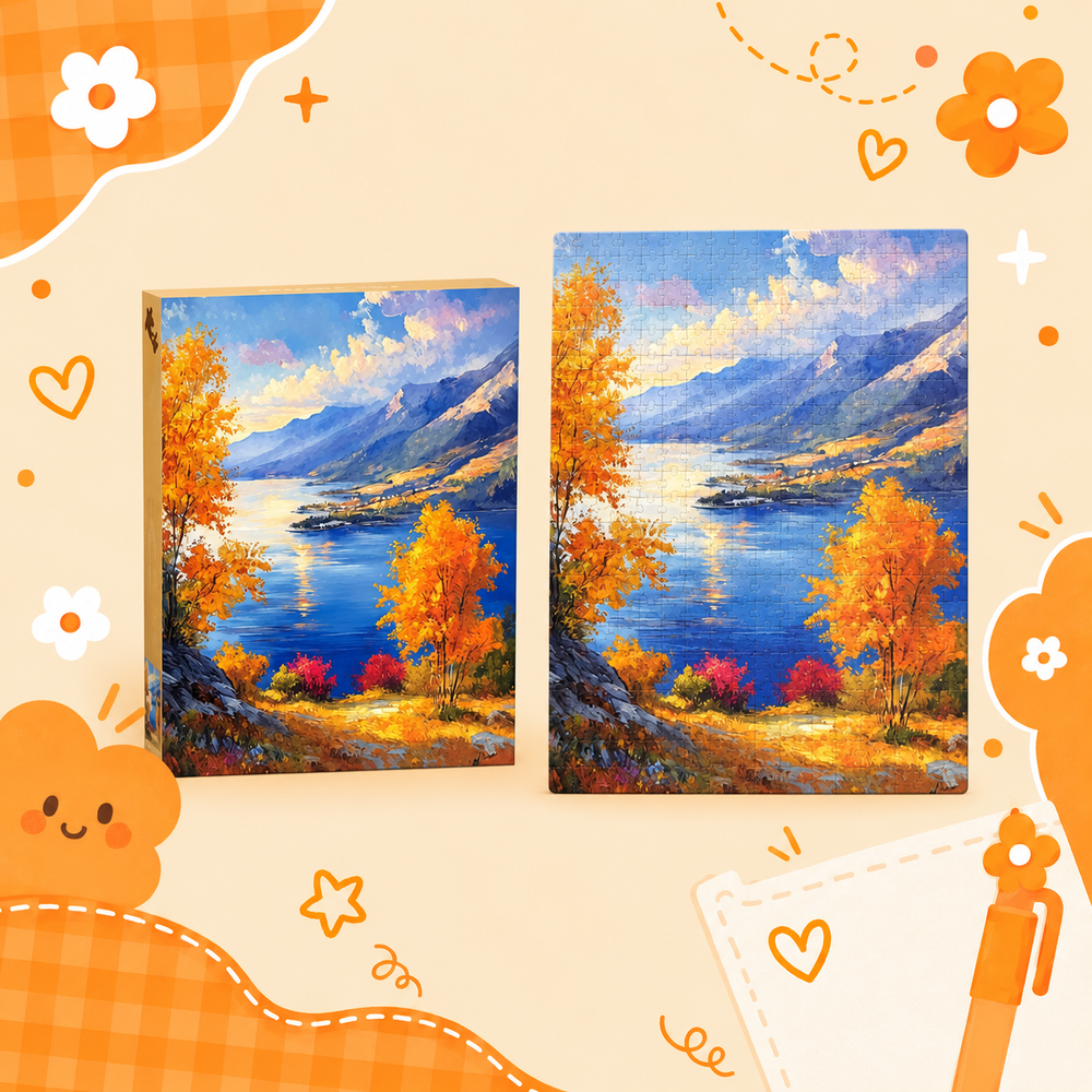 Autumn Lakeside 1000 piece landscape puzzle design
