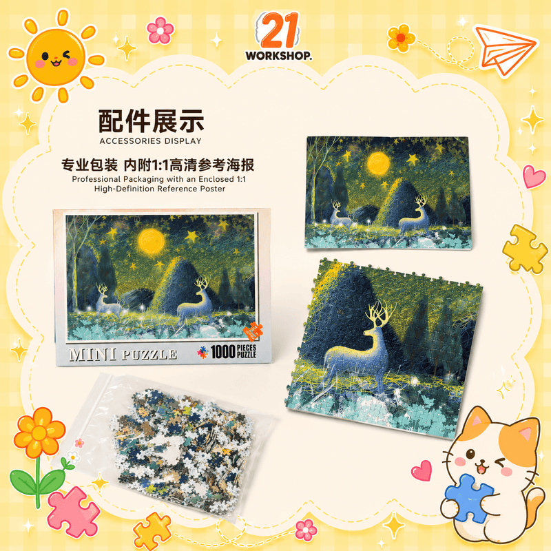 Mini Puzzle Jigsaw 1000pcs Puzzle Birthday Gift 1000 Pieces Puzzle / Puzzle Frame / Kids Toy