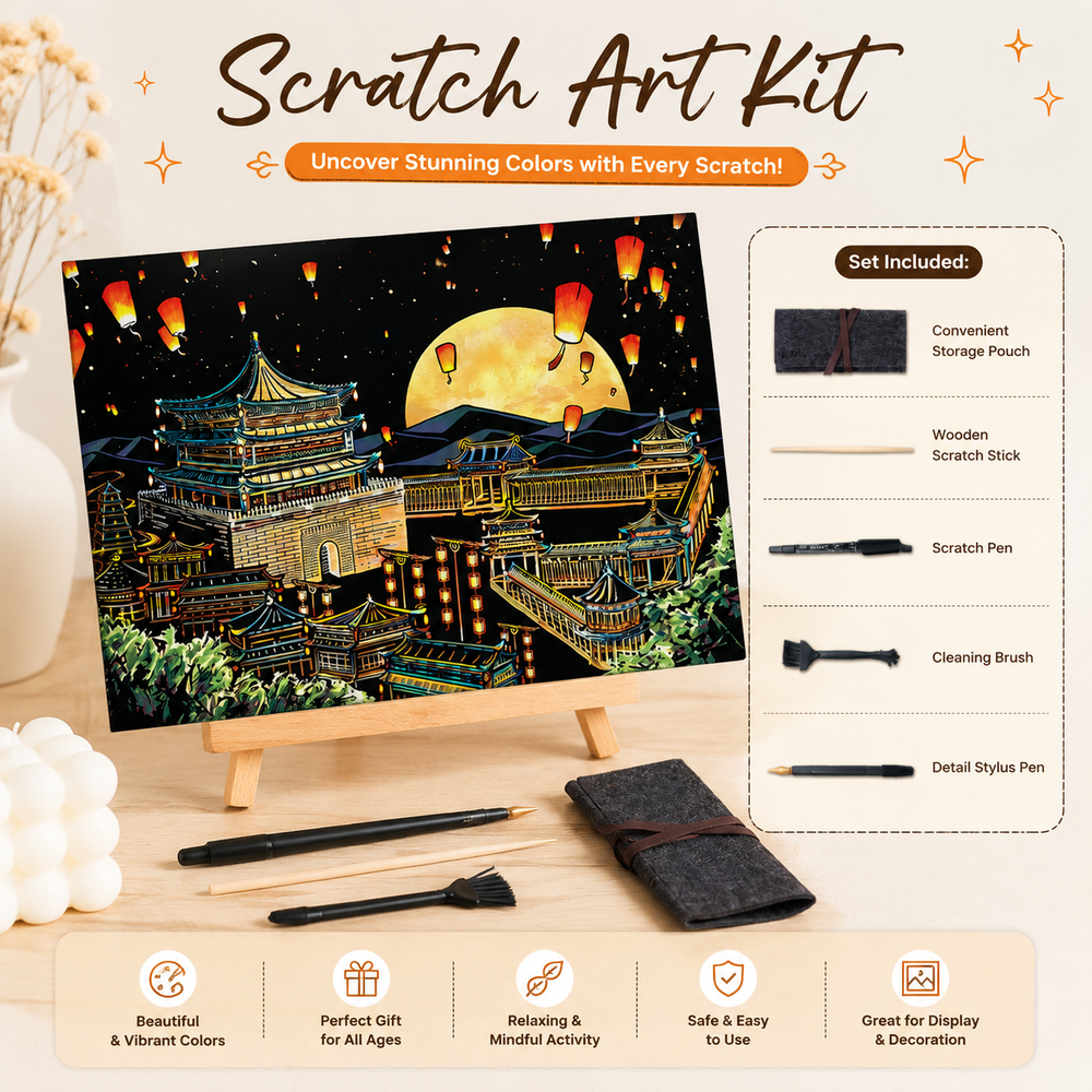 Colorful City DIY Hand Scratch Painting