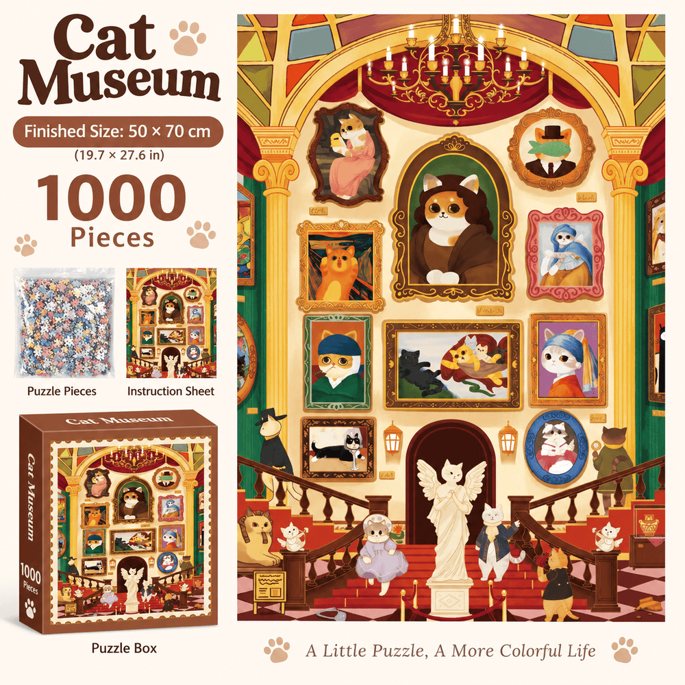 Cat Museum jigsaw puzzle design