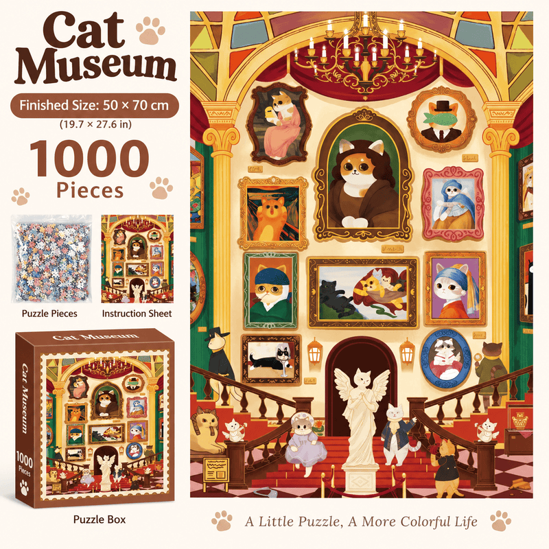 Cat Museum jigsaw puzzle design