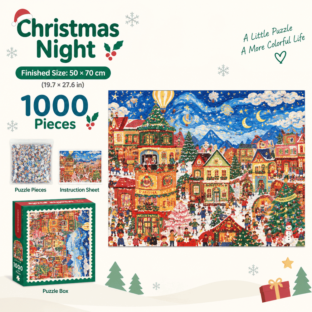 Christmas Night scenery jigsaw puzzle design