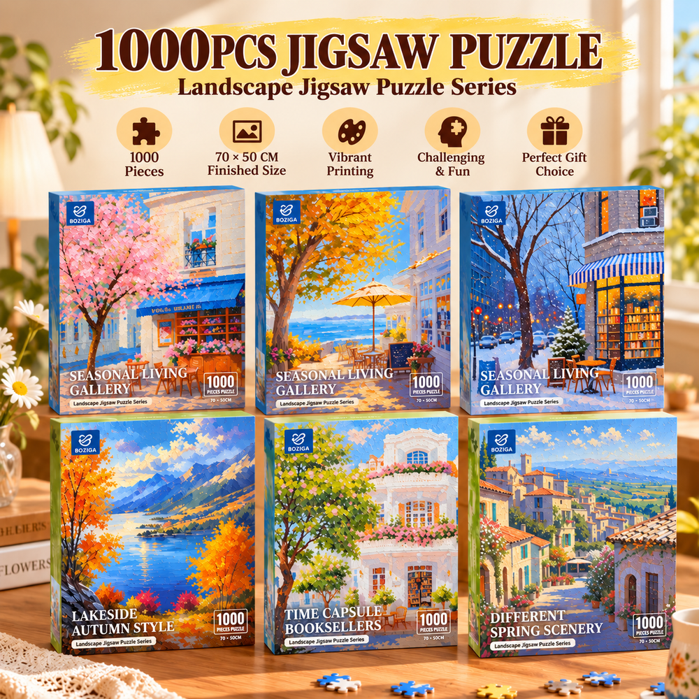 1000 piece landscape jigsaw puzzle for adults, stress relief scenery, 50x70cm