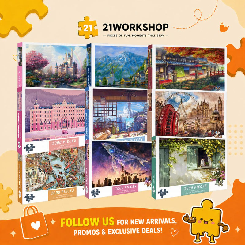 1000pcs Jigsaw Puzzle - Colorful Art Designs for Adults & Kids