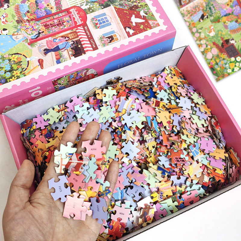 Jigsaw puzzle pieces quality and thickness close-up