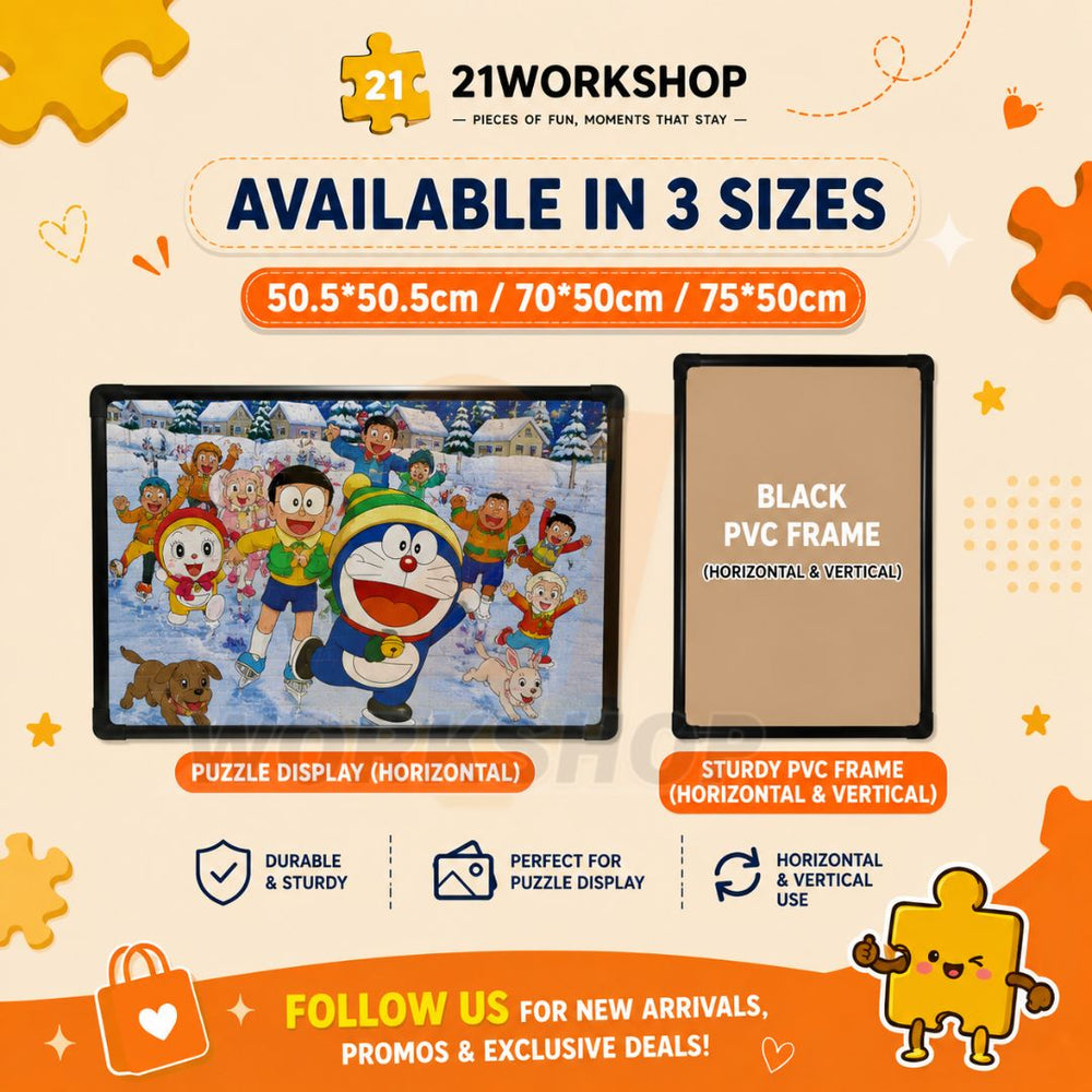 Puzzle frame size guide - 50.5cm, 70x50cm and 75x50cm