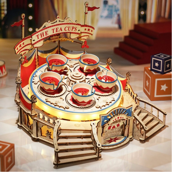 ROKR Tilt-A-Whirl DIY Music Box 3D Wooden Puzzle EA04