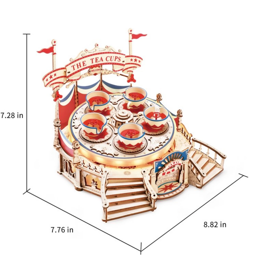 ROKR Tilt-A-Whirl DIY Music Box 3D Wooden Puzzle EA04