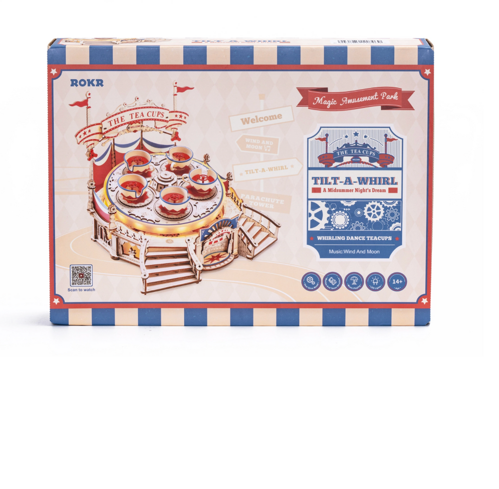 ROKR Tilt-A-Whirl DIY Music Box 3D Wooden Puzzle EA04