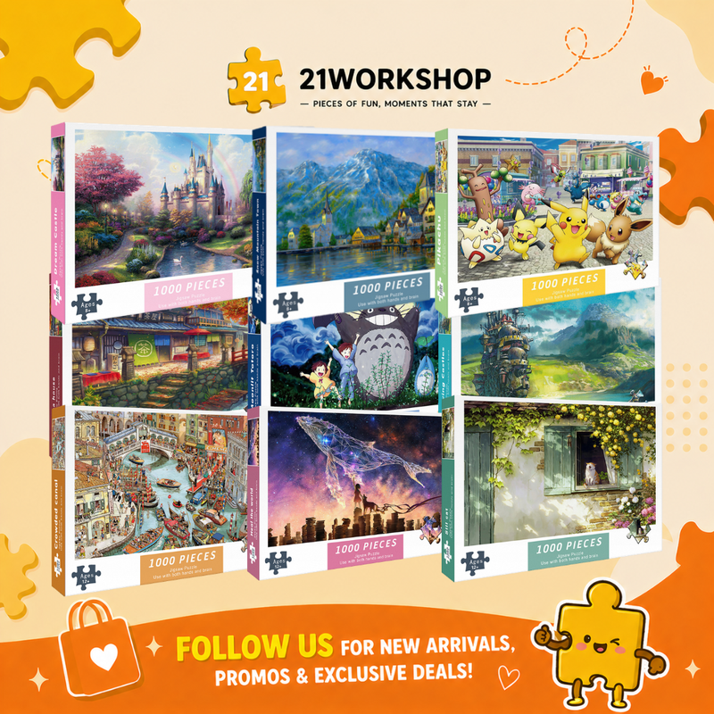 1000pcs Anime Colorful Jigsaw Puzzle Intellectual Brain Game Stress Relief Gift for Kids Adults