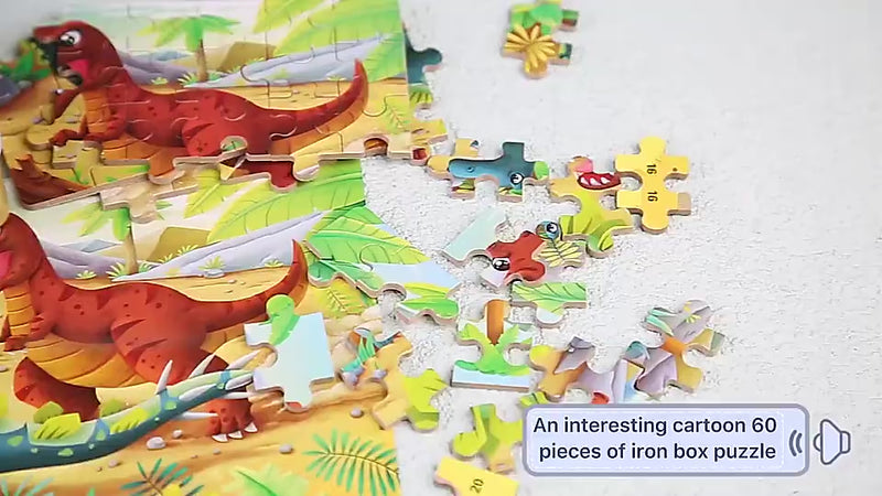 100pcs Kid's Metal Box Puzzle Puzzle Early Learning / Iron Box / Metal Case / Cartoon puzzle / Gift for kids